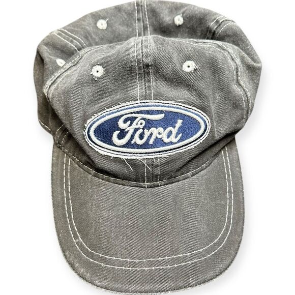 FORD Gray Distressed Adjustable Baseball Cap Official Licensed Product - Picture 1 of 3